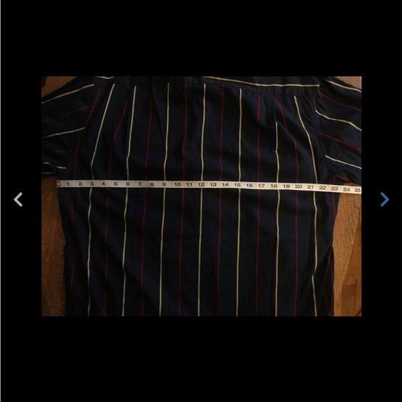 Nautica Navy Blue Striped Button Down Shirt Cotton - Picture 5 of 6